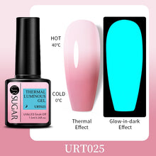 Load image into Gallery viewer, UR SUGAR 7.5ml Thermal Ultra-thin Glitter Gel Soak Off UV Gel Color-chaging Snowflake Temperature Color Change Nail Art Varnish