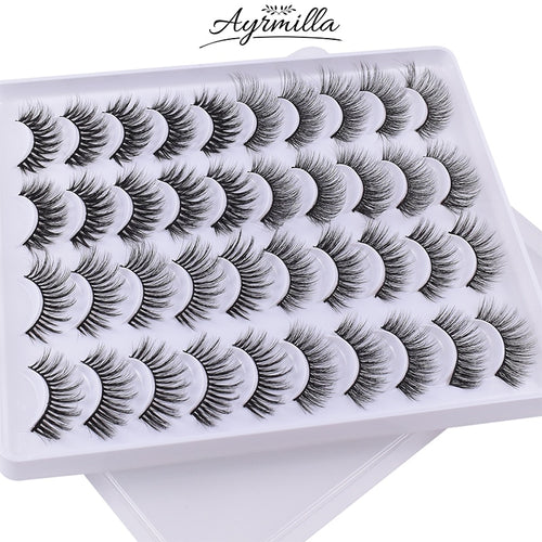 AYRMILLA 5/20Pairs 3D Mink Lashes Natural False Eyelashes Dramatic Thick Fake Eyelash Extension Faux Cils Wholesale Makeup Tools