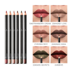 Load image into Gallery viewer, 6 12Pcs/Set Waterproof Pencil Lipstick Set Pen Matte Lip Liner Long Lasting Makeup Pens Easy to Wear Non-stick Cup карандаш для