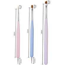 Load image into Gallery viewer, 3Pcs French Stripe Nail Art Liner Brush Set 3D Tips Line Stripes DIY Drawing Pen UV Gel Brushes Painting Pen Manicure Tools