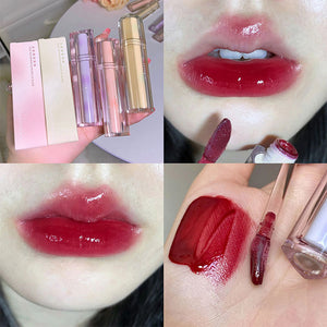 Cherry Pink Lip Plumper Gloss Crystal Jelly Oil Lip Tint Korean Long-lasting Waterproof Lipstick Lips Plumper Extreme Wholesale