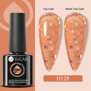 UR SUGAR 7ml Gold Glitter Gel Nail Polish Platinum Shining Mineral Sequins Soak Off UV LED Gel Nail Semi Permanent Manicure