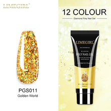 Load image into Gallery viewer, Limegirl 15ml Poly Nail Gel Glitter Building Nail Gel For Manicure Nail Art Design Luminous Polygels Extension Nail Gel For Nail