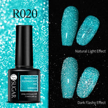 Load image into Gallery viewer, UR SUGAR 7.5ml Thermal Ultra-thin Glitter Gel Soak Off UV Gel Color-chaging Snowflake Temperature Color Change Nail Art Varnish