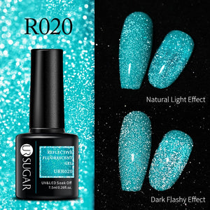 UR SUGAR 7.5ml Thermal Ultra-thin Glitter Gel Soak Off UV Gel Color-chaging Snowflake Temperature Color Change Nail Art Varnish
