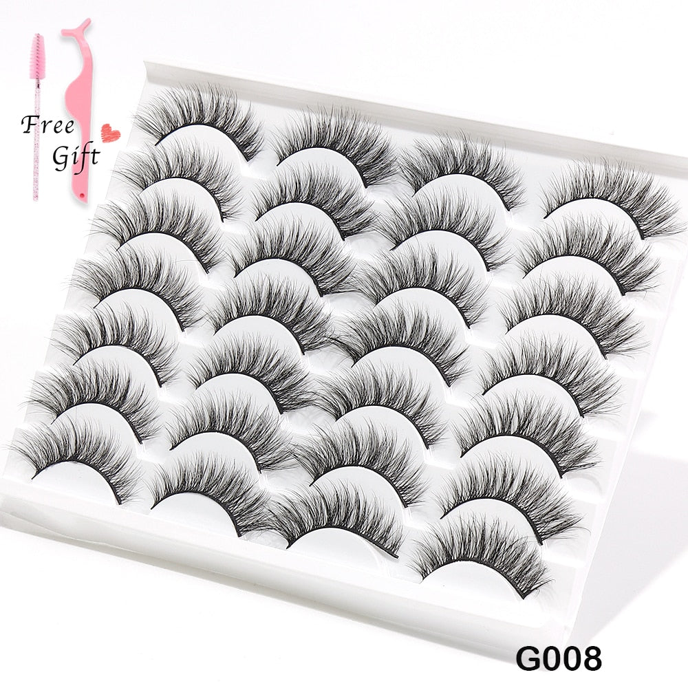 AYRMILLA Natural False Eyelashes 5/10/14Pairs Dramatic 3D Mink Lashes Thick Fake Eyelash Extension Faux Cils Makeup maquiagem