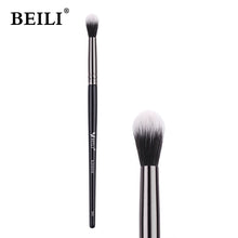 Load image into Gallery viewer, BEILI Black Foundation Make up Brush Big Definer Powder Blush Soft Synthetic Hair Makeup Brushes Highlighter Fan Contour Tools