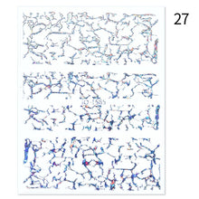 Load image into Gallery viewer, 1PC Silver Gold Lines Stripe 3D Nail Sticker Geometric Waved Star Heart Self Adhesive Slider Papers Nail Art Transfer Stickers