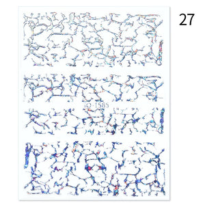 1PC Silver Gold Lines Stripe 3D Nail Sticker Geometric Waved Star Heart Self Adhesive Slider Papers Nail Art Transfer Stickers