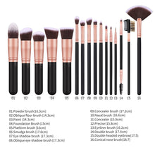 Load image into Gallery viewer, FJER Makeup Brushes Premium Synthetic Foundation Powder Concealers Eye Shadows Makeup Kit 9PCS-24 PCS Brush Set (Black Rose)