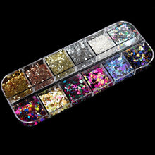 Load image into Gallery viewer, Holographic Butterfly Flakes Nail Art Glitter Sparkly 3D Laser Butterfly Sequins Tips DIY Polish Nail Art Decorations Manicure