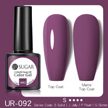 Load image into Gallery viewer, UR SUGAR 7.5ML Dark Blue Matte Top Coat Color UV Nail Gel Polish Semi Permanent Soak Off UV LED Gel Nail Gel Nail Art DIY Design