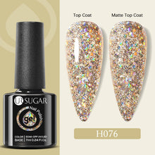 Load image into Gallery viewer, UR SUGAR 7ml Gold Glitter Gel Nail Polish Platinum Shining Mineral Sequins Soak Off UV LED Gel Nail Semi Permanent Manicure