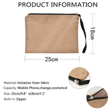 Load image into Gallery viewer, Customized Personalized Name Linen Cosmetic Bag Bridesmaid Clutch Outdoor Travel Beauty Makeup Bag Bachelor Party Lipstick Bag