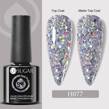 Load image into Gallery viewer, UR SUGAR 7ml Gold Glitter Gel Nail Polish Platinum Shining Mineral Sequins Soak Off UV LED Gel Nail Semi Permanent Manicure