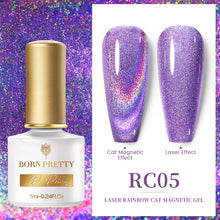 Load image into Gallery viewer, BORN PRETTY 7ml 9D Laser Cat Magnetic Gel Nail Gel Pink Magnetic Gel Soak Off UV LED Nail Varnish UV Gel Need Pink Nude Base