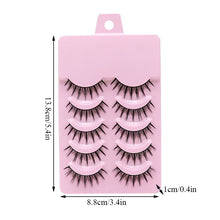 Load image into Gallery viewer, Eye makeup accessories 5 pairs set Cos cross false eyelashes Lash Extension 3D bunch Japanese Fairy Little Devil Cosplay 5 Pairs