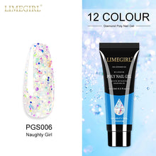 Load image into Gallery viewer, Limegirl 15ml Poly Nail Gel Glitter Building Nail Gel For Manicure Nail Art Design Luminous Polygels Extension Nail Gel For Nail
