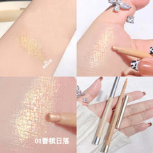 Load image into Gallery viewer, Diamond Glitter Eyeshadow Liner Pencil Eye Makeup Highlighter Waterproof Matte Pink Silkworm Champagne Gold Eyeliner Pen
