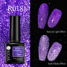 Load image into Gallery viewer, UR SUGAR 7.5ml Thermal Ultra-thin Glitter Gel Soak Off UV Gel Color-chaging Snowflake Temperature Color Change Nail Art Varnish