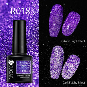 UR SUGAR 7.5ml Thermal Ultra-thin Glitter Gel Soak Off UV Gel Color-chaging Snowflake Temperature Color Change Nail Art Varnish