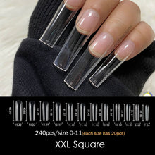 Load image into Gallery viewer, Gel Nails Extension System Full Cover Sculpted Clear Stiletto Coffin False Nail Tips 240pcs/bag