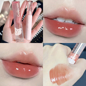 Cherry Pink Lip Plumper Gloss Crystal Jelly Oil Lip Tint Korean Long-lasting Waterproof Lipstick Lips Plumper Extreme Wholesale