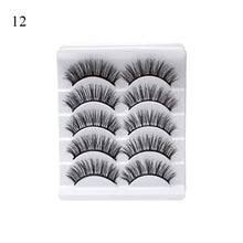 Load image into Gallery viewer, Eye makeup accessories 5 pairs set Cos cross false eyelashes Lash Extension 3D bunch Japanese Fairy Little Devil Cosplay 5 Pairs