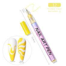Load image into Gallery viewer, 1 Pc Nail Art Graffiti Pen Black Color UV Gel Polish Design Dot Painting Detailing Pen Brushes DIY Nail Art Adorn Tools