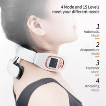 Load image into Gallery viewer, Intelligent TENS Pulse Neck Massager Hot Compress Neck Back Cervical Spine Pain Relief Kneading Massage Machine Power Control