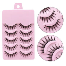 Load image into Gallery viewer, Eye makeup accessories 5 pairs set Cos cross false eyelashes Lash Extension 3D bunch Japanese Fairy Little Devil Cosplay 5 Pairs