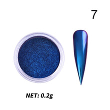 Load image into Gallery viewer, 1Box Nail Mirror Glitter Powder Metallic Colorful Dust Metal Effect Nail Glitter Gold Nail Art UV Gel Polish Chrome Flakes Dust
