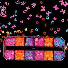 Load image into Gallery viewer, Holographic Butterfly Flakes Nail Art Glitter Sparkly 3D Laser Butterfly Sequins Tips DIY Polish Nail Art Decorations Manicure