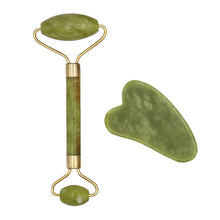 Load image into Gallery viewer, Natural Jade Roller Guasha Skin Scraper Facial Set Facial Stone Firming Face Anti-Aging Puffy Eyes Massager Neck Anti Wrinkle