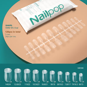 NAILPOP 120pcs False Nails Acrylic Press on Nails Coffin Artificial Nails Clear Fake Nail Tips for Extension Manicure Tool