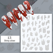 Load image into Gallery viewer, 1PC Silver Gold Lines Stripe 3D Nail Sticker Geometric Waved Star Heart Self Adhesive Slider Papers Nail Art Transfer Stickers