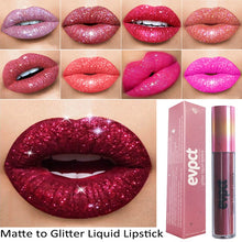 Load image into Gallery viewer, Waterproof Diamond Shimmer Glitter Lip Gloss 18 Colors Matte Glitter Liquid Lipstick Diamond Pearl Colour Lip Gloss Sexy Make Up