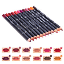 Load image into Gallery viewer, 6 12Pcs/Set Waterproof Pencil Lipstick Set Pen Matte Lip Liner Long Lasting Makeup Pens Easy to Wear Non-stick Cup карандаш для