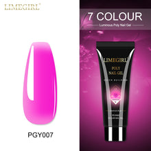 Load image into Gallery viewer, Limegirl 15ml Poly Nail Gel Glitter Building Nail Gel For Manicure Nail Art Design Luminous Polygels Extension Nail Gel For Nail