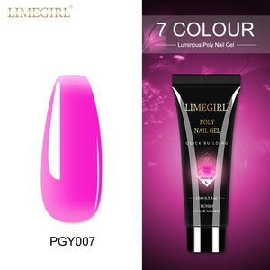 Limegirl 15ml Poly Nail Gel Glitter Building Nail Gel For Manicure Nail Art Design Luminous Polygels Extension Nail Gel For Nail