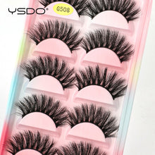 Load image into Gallery viewer, YSDO 5 Pairs Eyelashes Natural Long 3D Mink Lashes Fluffy Volume Mink False Eyelashes Cruelty Free Wispy Lashes Makeup Cilios