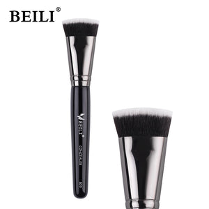 BEILI Black Foundation Make up Brush Big Definer Powder Blush Soft Synthetic Hair Makeup Brushes Highlighter Fan Contour Tools