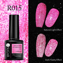 Load image into Gallery viewer, UR SUGAR 7.5ml Thermal Ultra-thin Glitter Gel Soak Off UV Gel Color-chaging Snowflake Temperature Color Change Nail Art Varnish