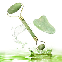 Load image into Gallery viewer, Natural Jade Roller Guasha Skin Scraper Facial Set Facial Stone Firming Face Anti-Aging Puffy Eyes Massager Neck Anti Wrinkle