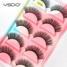 Load image into Gallery viewer, YSDO 5 Pairs Eyelashes Natural Long 3D Mink Lashes Fluffy Volume Mink False Eyelashes Cruelty Free Wispy Lashes Makeup Cilios