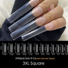 Load image into Gallery viewer, Gel Nails Extension System Full Cover Sculpted Clear Stiletto Coffin False Nail Tips 240pcs/bag
