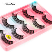 Load image into Gallery viewer, YSDO 5 Pairs Eyelashes Natural Long 3D Mink Lashes Fluffy Volume Mink False Eyelashes Cruelty Free Wispy Lashes Makeup Cilios