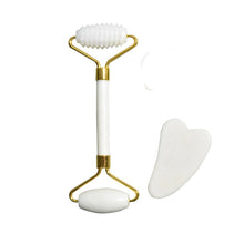 Load image into Gallery viewer, Natural Jade Roller Guasha Skin Scraper Facial Set Facial Stone Firming Face Anti-Aging Puffy Eyes Massager Neck Anti Wrinkle