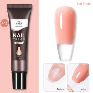 BORN PRETTY 30/20ml Glitter Acrylic Gel Finger Extension Silver Pink Extension Gel Soak Off Nail Art Gel Varnish