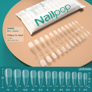 NAILPOP 120pcs False Nails Acrylic Press on Nails Coffin Artificial Nails Clear Fake Nail Tips for Extension Manicure Tool